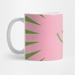 Happy Sun Retro Groovie Green Pink Boho Mug